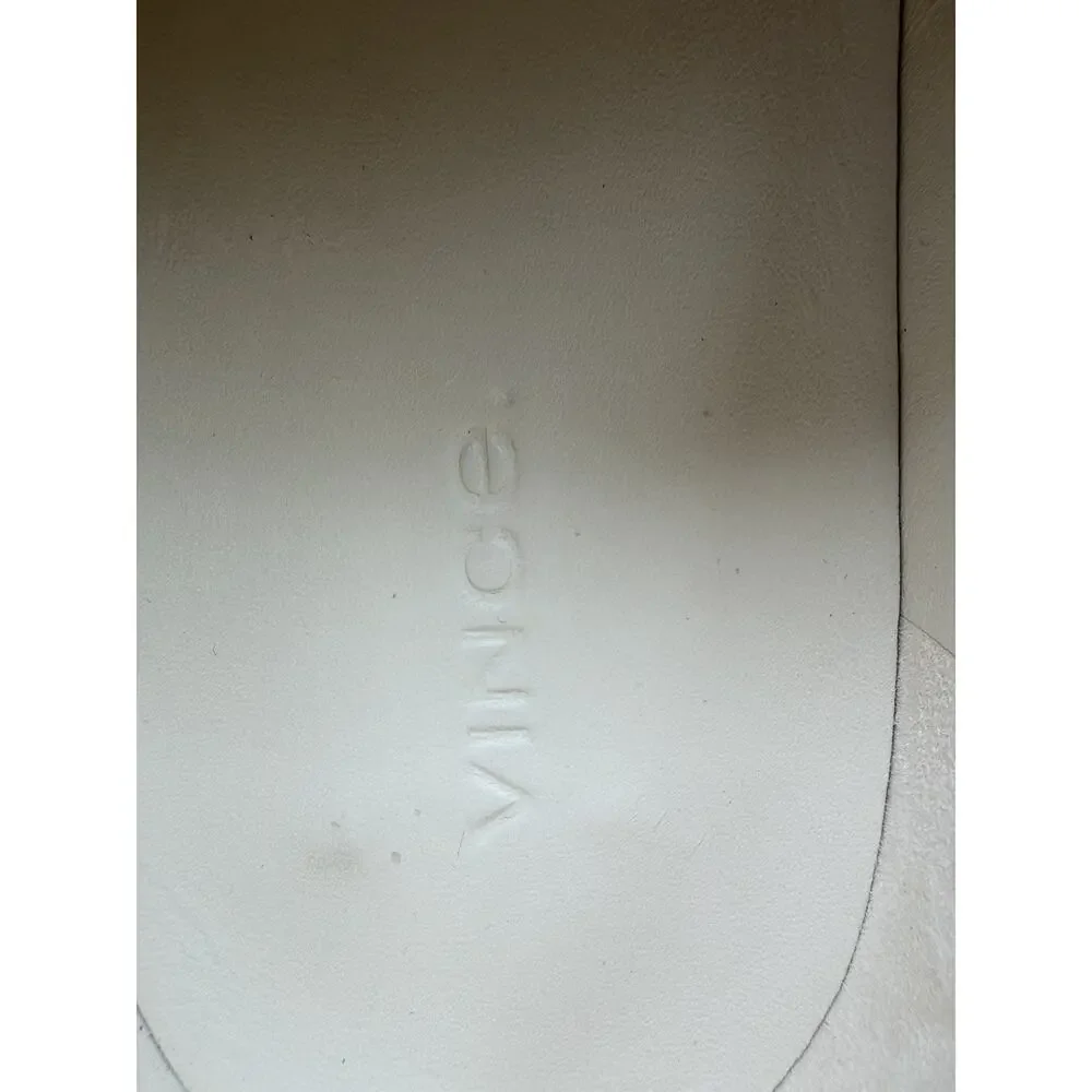Womens Vince Warren Slip On Crocodile Embossed Ivory White Platform Sneaker 8.5